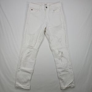 Hudson Natalie Pearl Jeans Size 24 White Distressed
